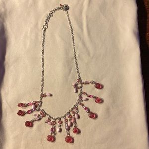 3 for $10 necklace hot pink and light pink and silver, 18 inch